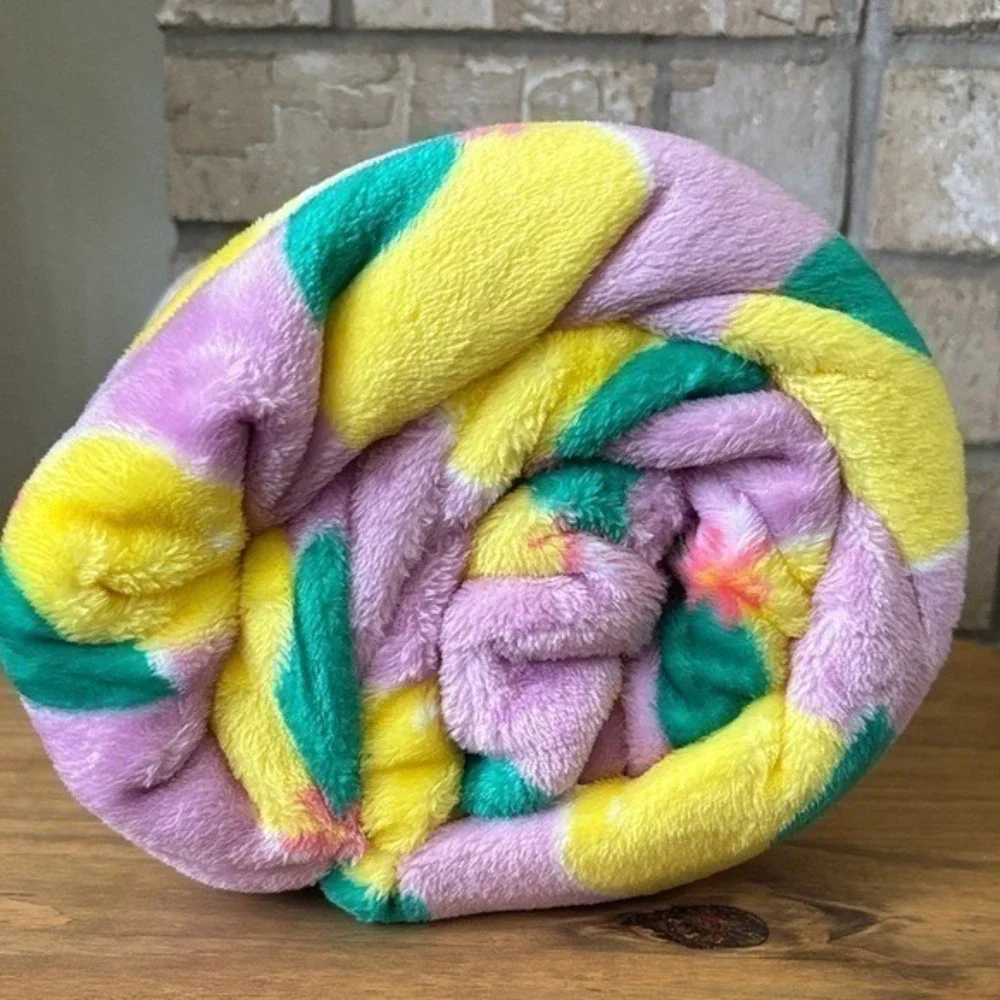 The Big One Lemon Lavender Summer Oversized Super Soft Plush Throw 5ft X 6ft NEW